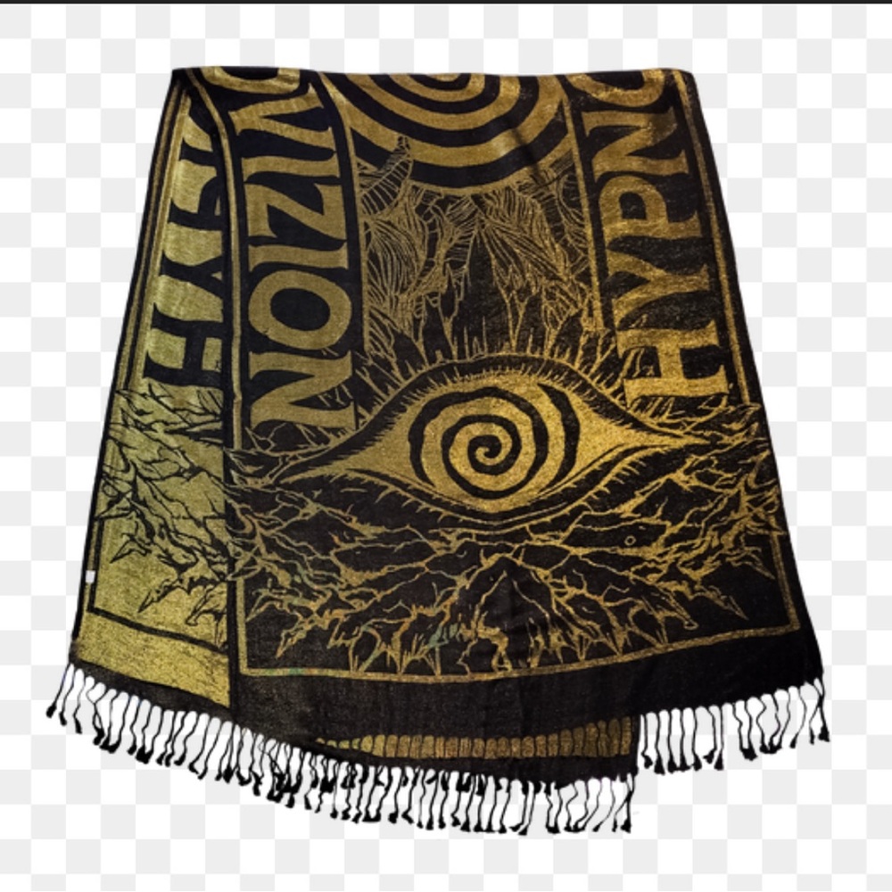 Rezz Rocks 24 Hypnovizion Black and Gold woven pasmina. No flaws.